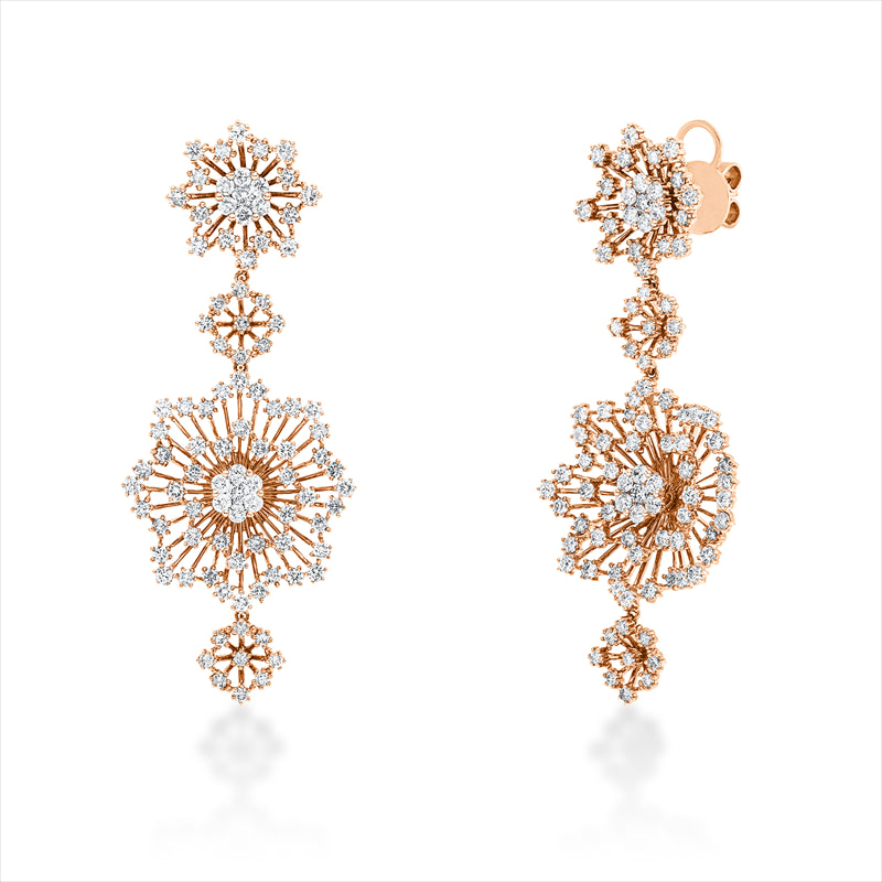 Ohrschmuck    aus 750/-18 Karat Rotgold mit 192 Diamanten 6