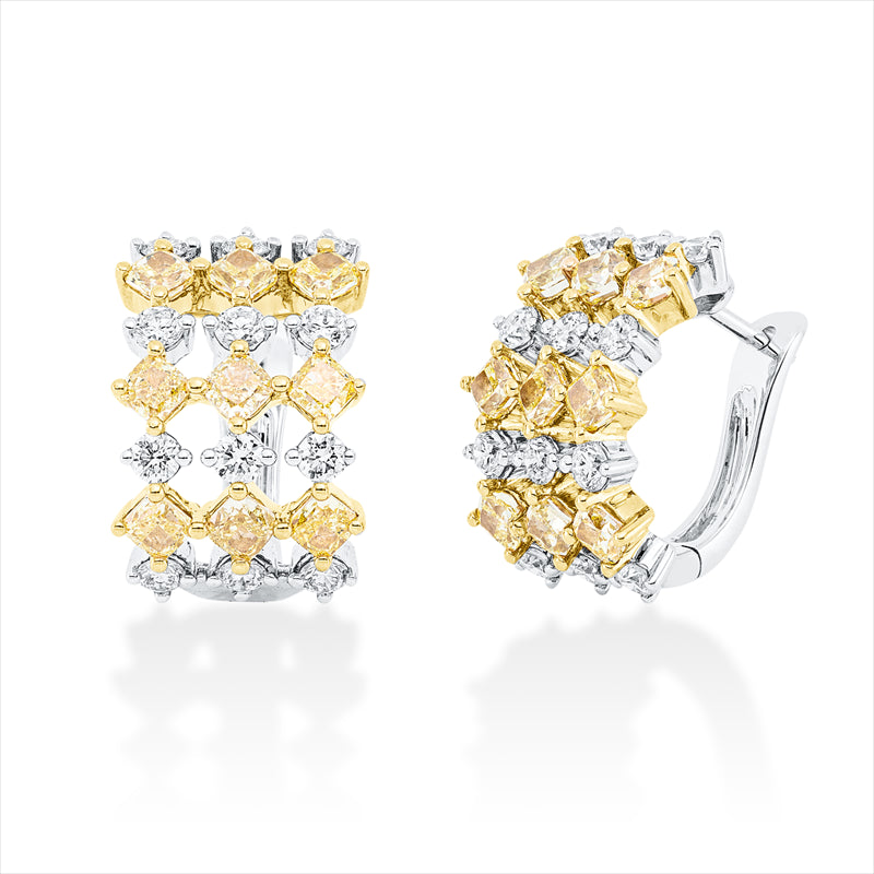 Creolen    aus 750/-18 Karat Weißgold / Gelbgold mit 42 Diamanten 3