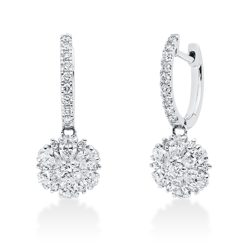 Ohrschmuck    aus 750/-18 Karat Weißgold mit 44 Diamanten 1