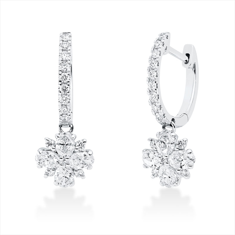 Ohrschmuck    aus 750/-18 Karat Weißgold mit 36 Diamanten 1