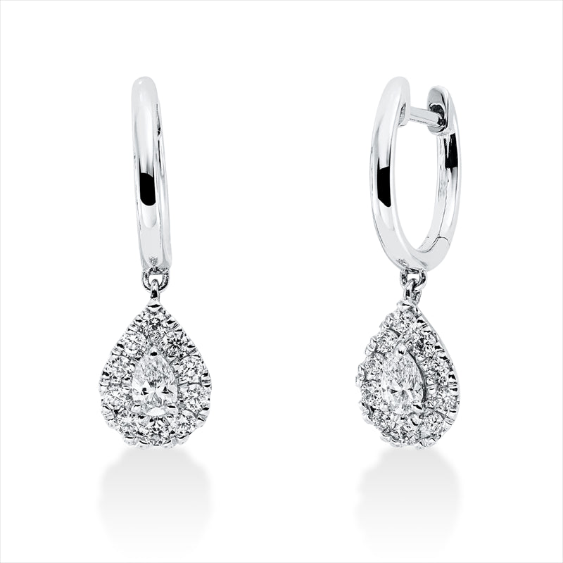 Ohrschmuck    aus 750/-18 Karat Weißgold mit 22 Diamanten 0