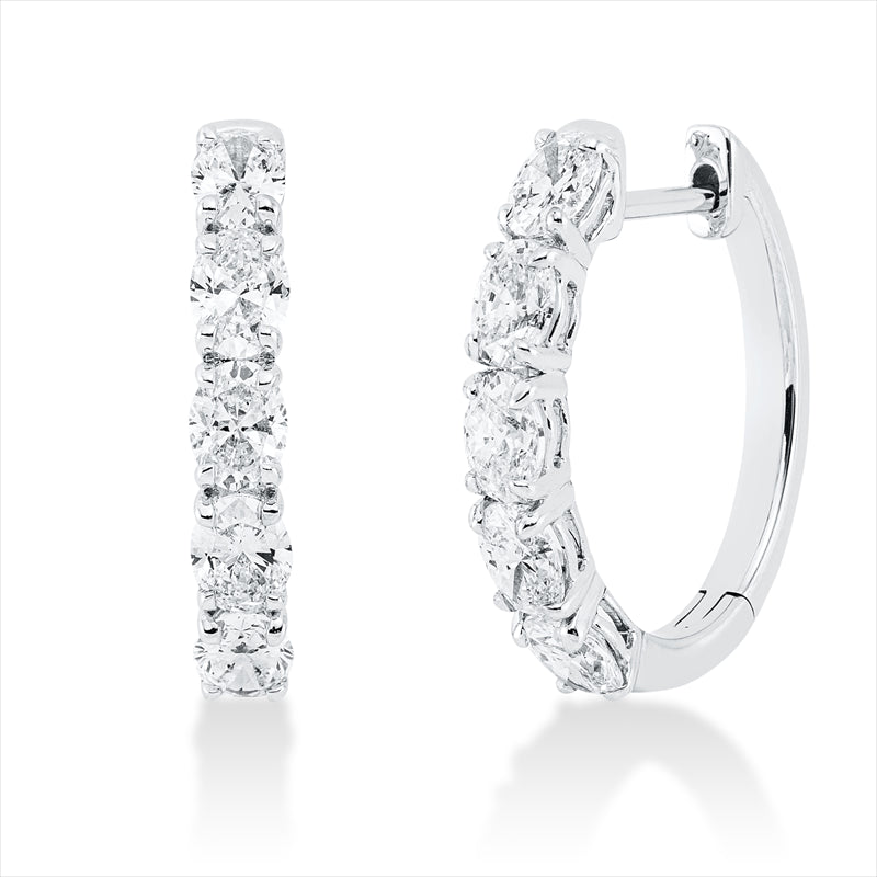 Creolen    aus 750/-18 Karat Weißgold mit 10 Diamanten 1