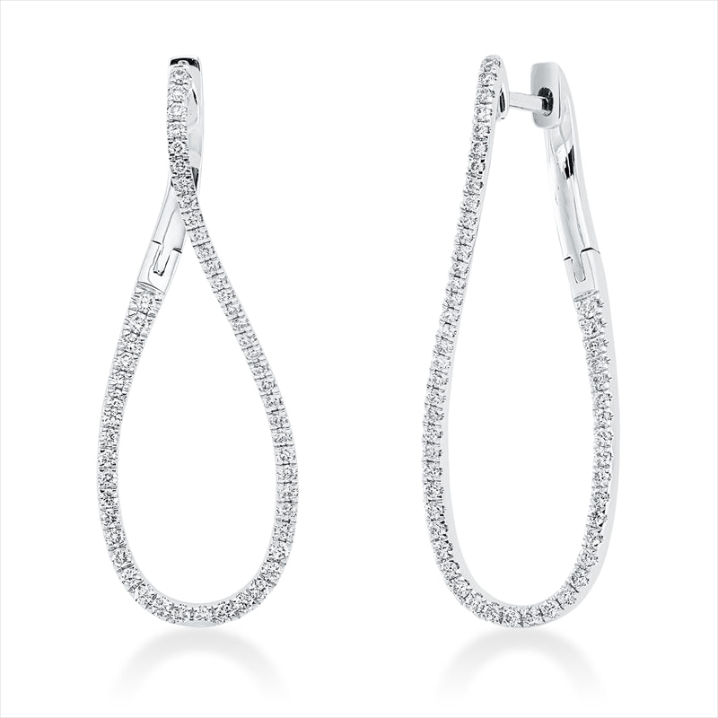 Ohrschmuck    aus 750/-18 Karat Weißgold mit 104 Diamanten 0