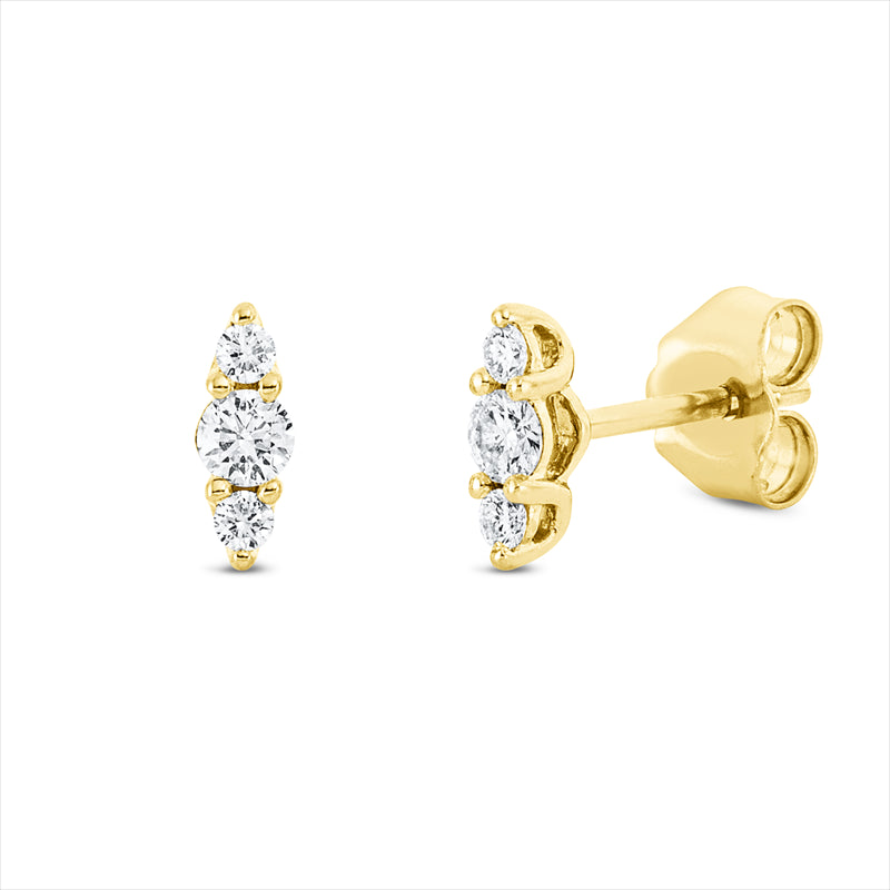 Ohrstecker    aus 750/-18 Karat Gelbgold mit 6 Diamanten 0