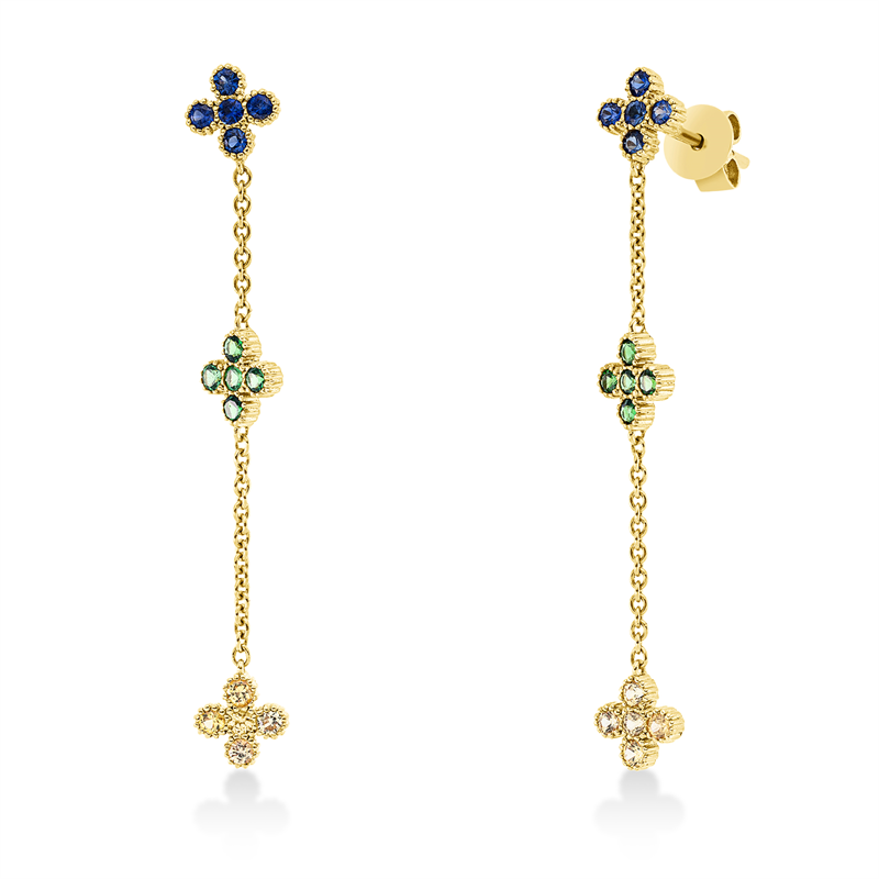 Ohrschmuck mit Saphir  aus 750/-18 Karat Gelbgold  