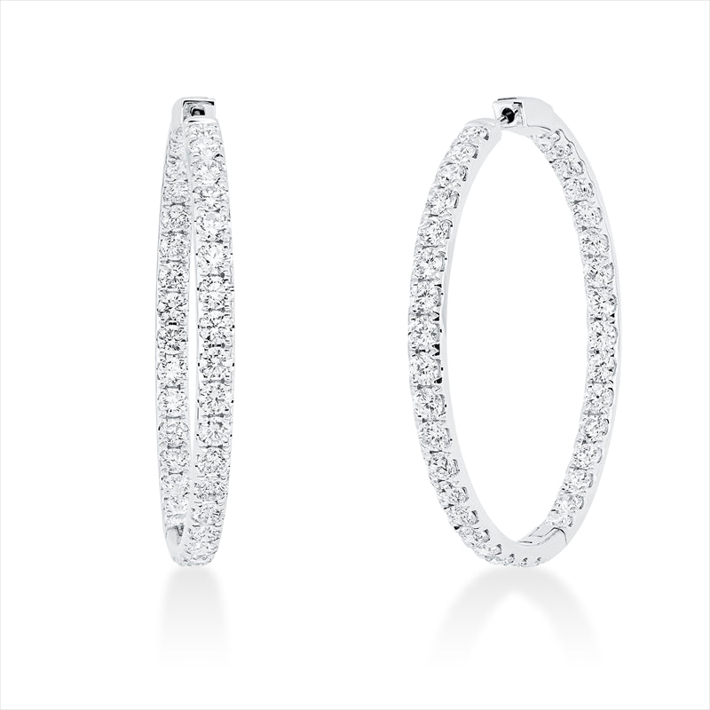 Creolen    aus 750/-18 Karat Weißgold mit 70 Diamanten 6