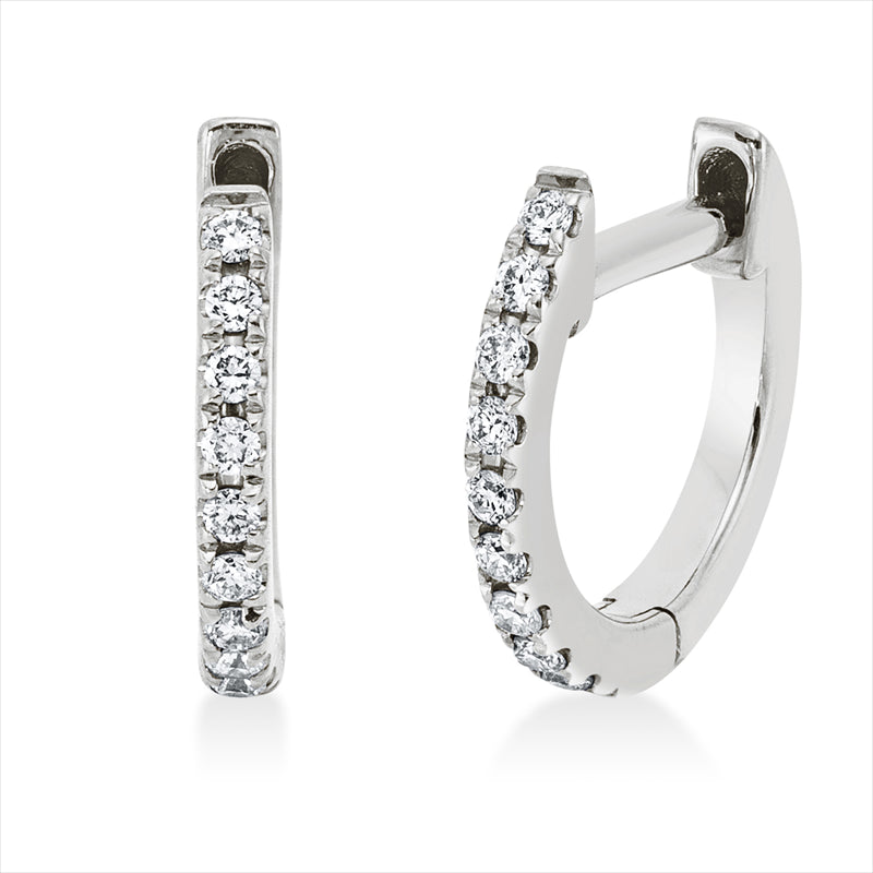 Creolen    aus 750/-18 Karat Weißgold mit 18 Diamanten 0