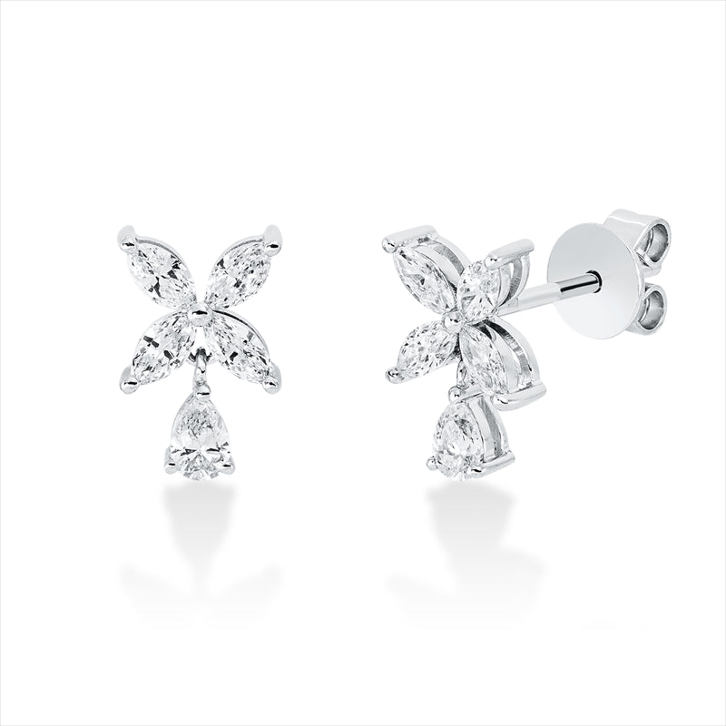 Ohrstecker    aus 750/-18 Karat Weißgold mit 10 Diamanten 0