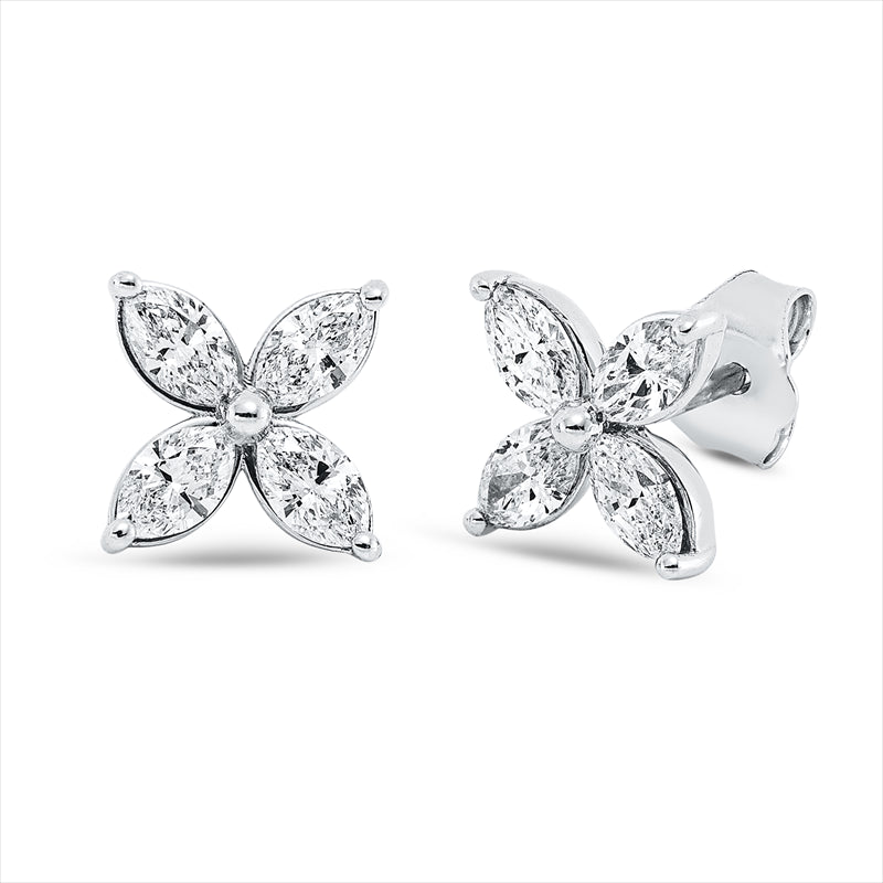 Ohrstecker    aus 750/-18 Karat Weißgold mit 8 Diamanten 0