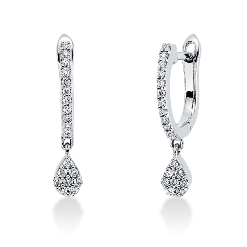 Creolen    aus 750/-18 Karat Weißgold mit 40 Diamanten 0