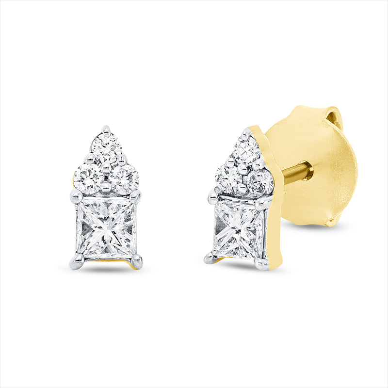 Ohrstecker    aus 750/-18 Karat Gelbgold mit 8 Diamanten 0