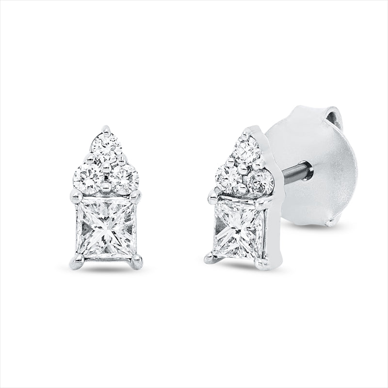 Ohrstecker    aus 750/-18 Karat Weißgold mit 8 Diamanten 0