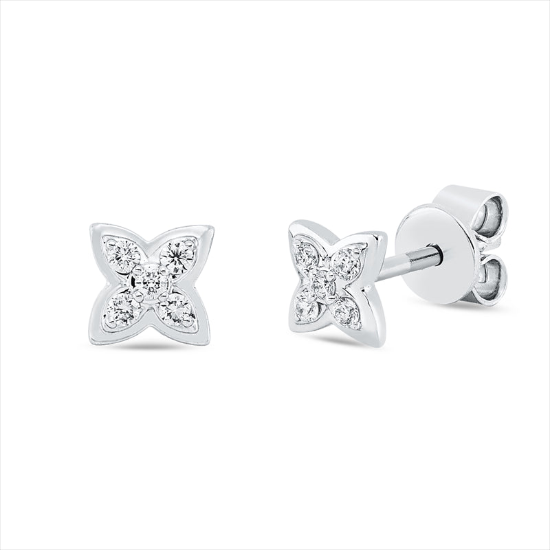 Ohrstecker    aus 750/-18 Karat Weißgold mit 10 Diamanten 0