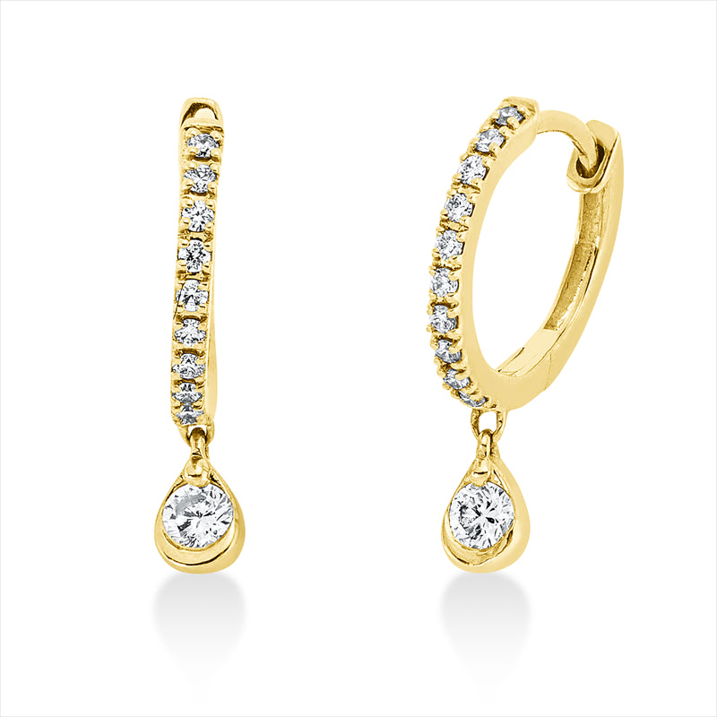 Creolen    aus 750/-18 Karat Gelbgold mit 22 Diamanten 0