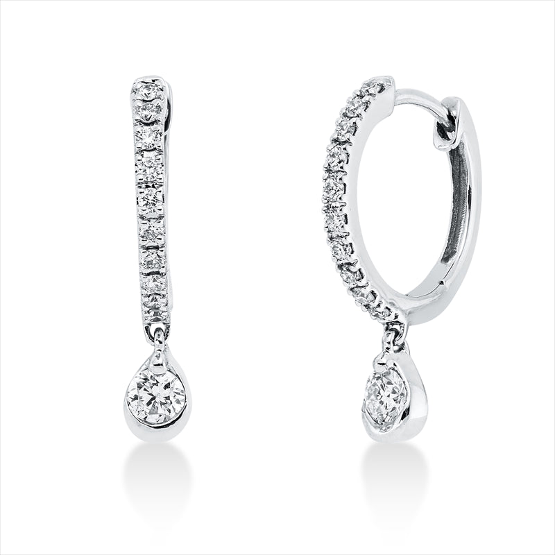 Creolen    aus 750/-18 Karat Weißgold mit 22 Diamanten 0