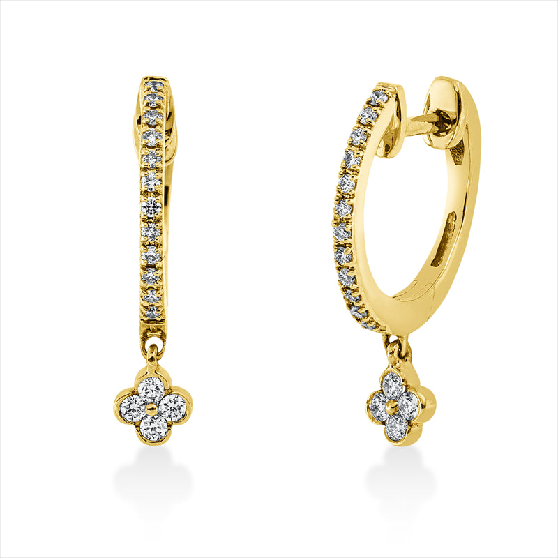 Creolen    aus 750/-18 Karat Gelbgold mit 32 Diamanten 0