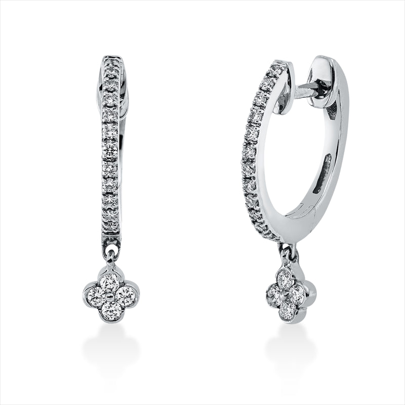 Creolen    aus 750/-18 Karat Weißgold mit 32 Diamanten 0