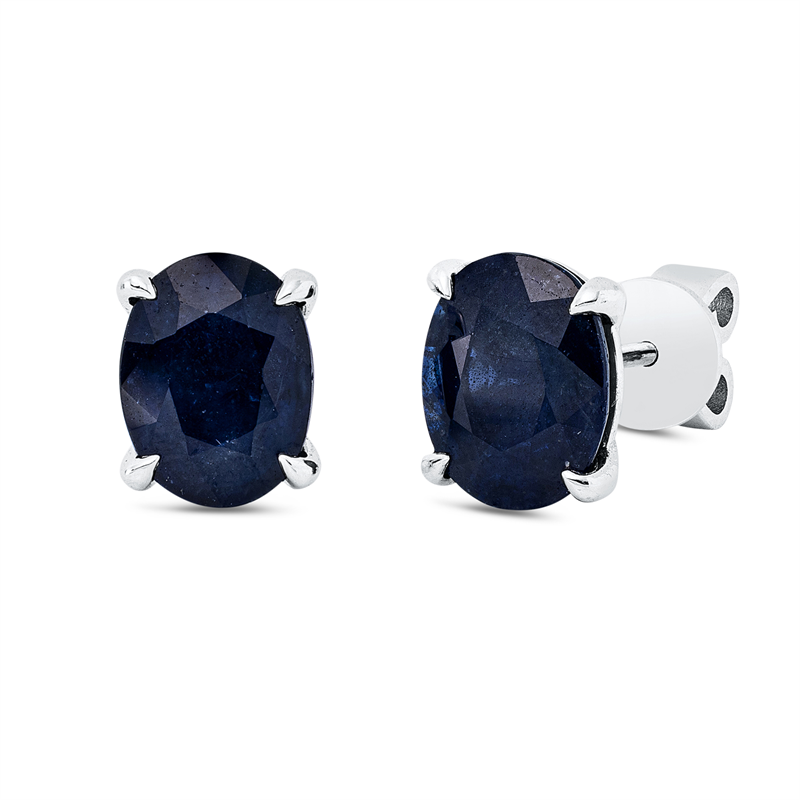 Ohrstecker mit Saphir  aus 750/-18 Karat Weißgold  