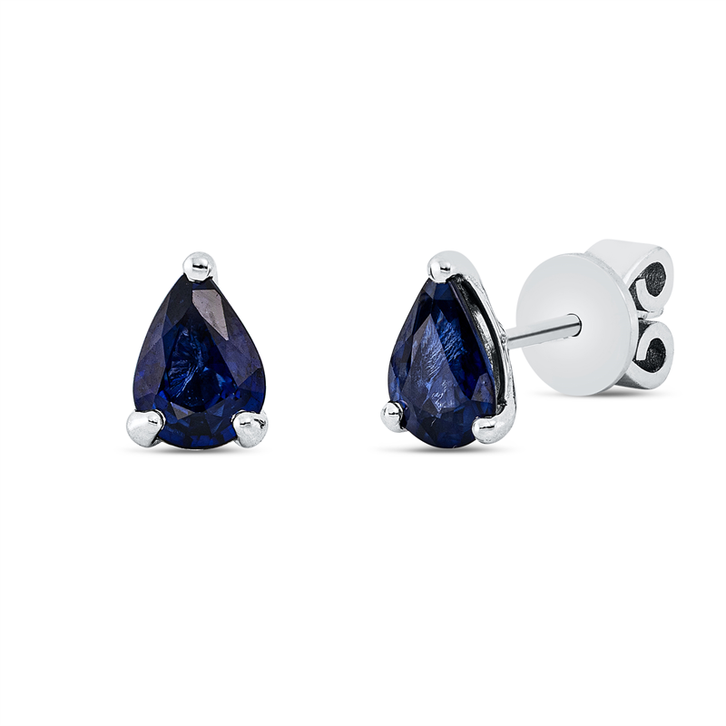 Ohrstecker mit Saphir  aus 750/-18 Karat Weißgold  