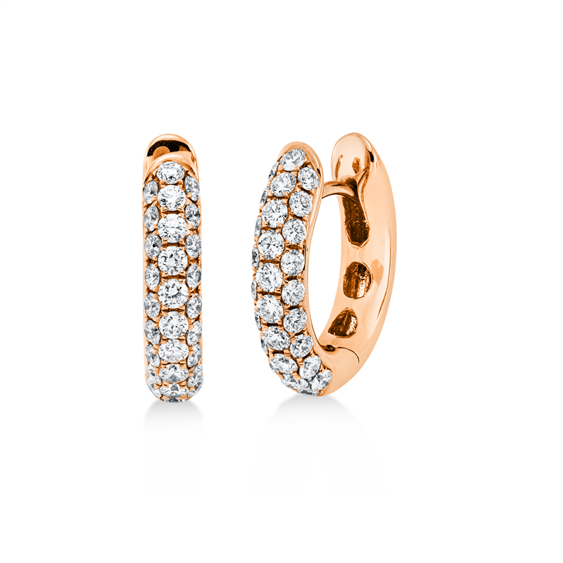 Creolen    aus 750/-18 Karat Rotgold mit 56 Diamanten 0