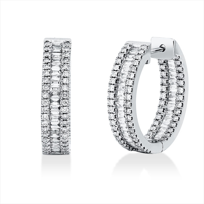 Creolen    aus 750/-18 Karat Weißgold mit 219 Diamanten 1