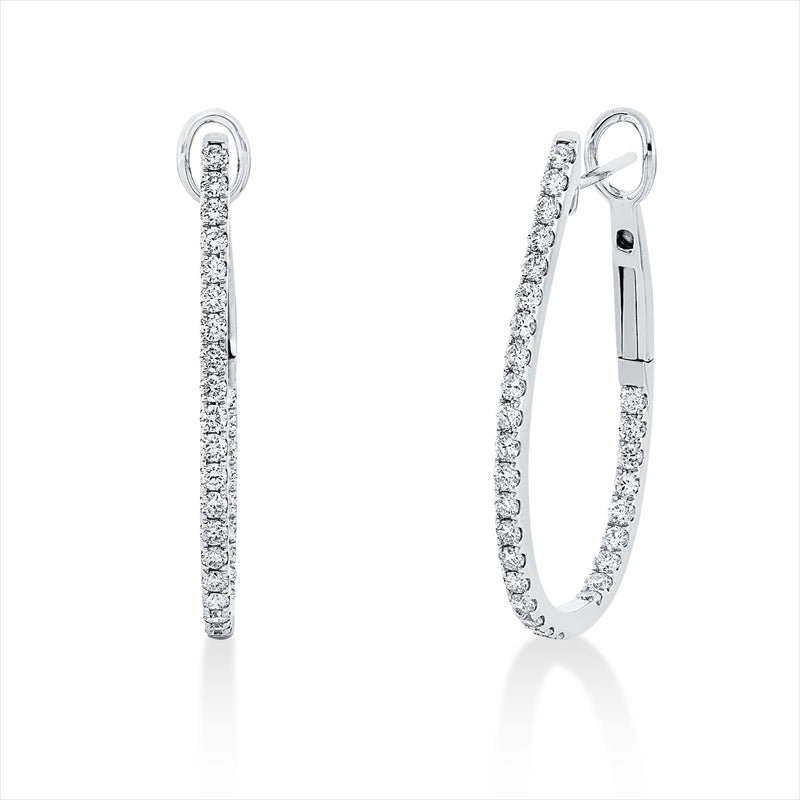 Creolen    aus 750/-18 Karat Weißgold mit 58 Diamanten 1