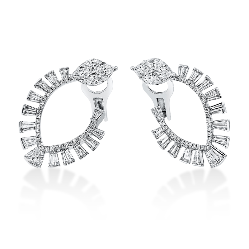 Creolen    aus 750/-18 Karat Weißgold mit 124 Diamanten 3