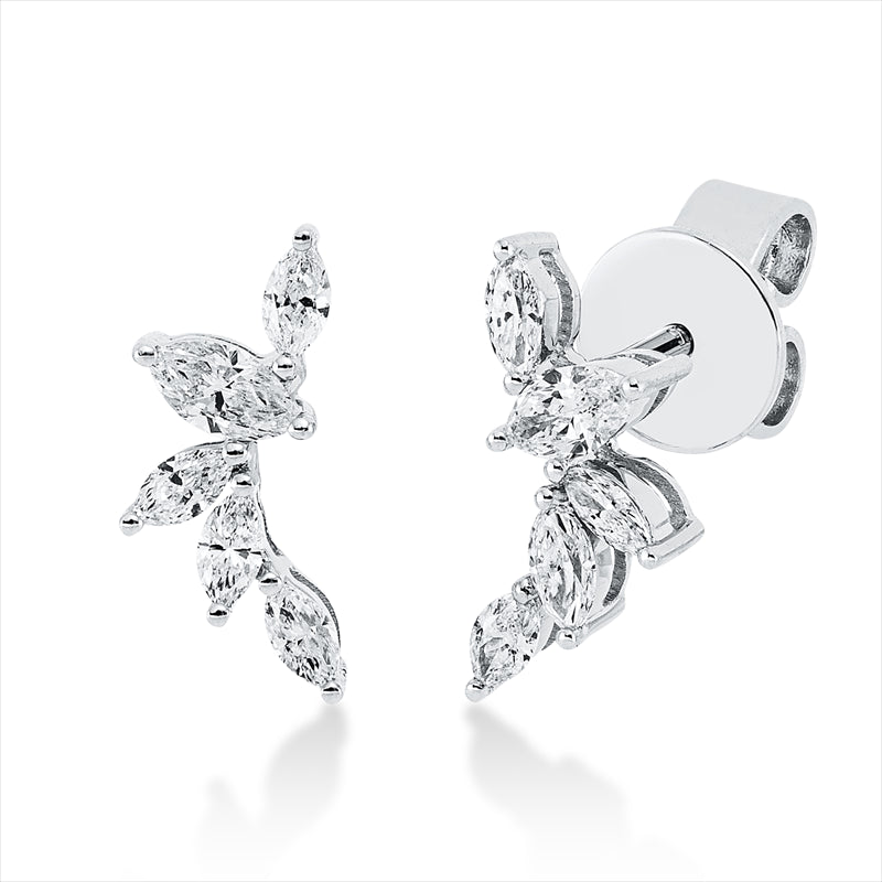 Ohrstecker    aus 585/-14 Karat Weißgold mit 10 Diamanten 0