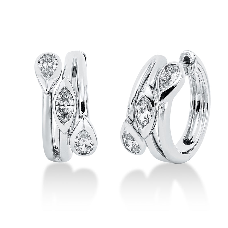 Creolen    aus 585/-14 Karat Weißgold mit 6 Diamanten 0