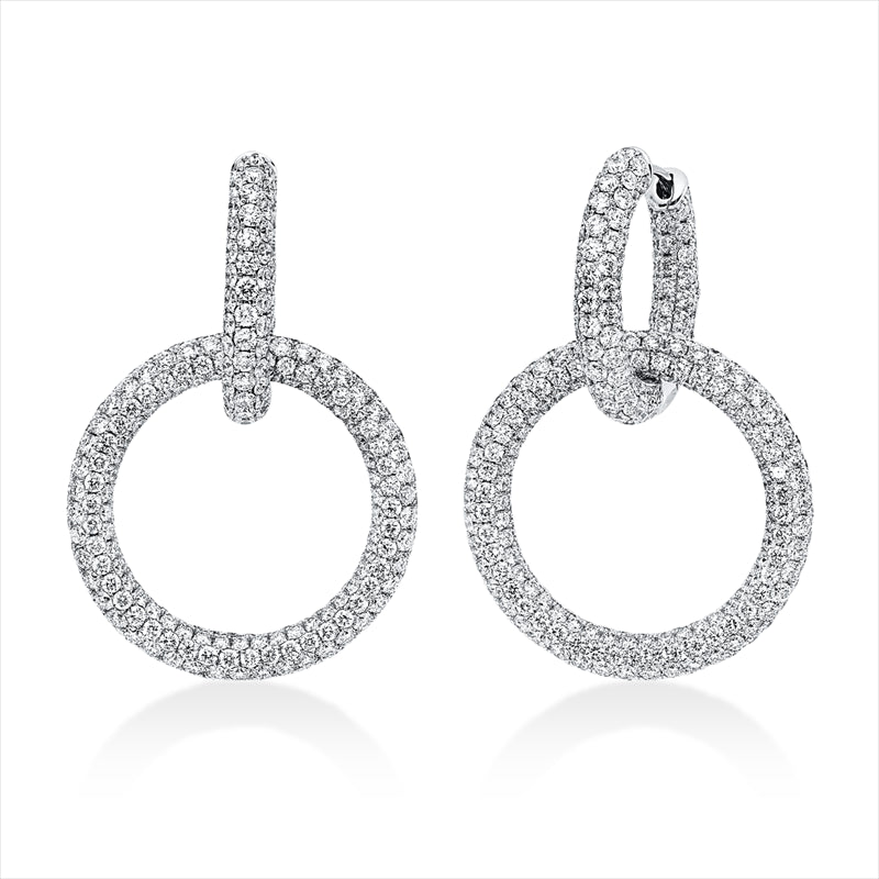 Ohrschmuck    aus 750/-18 Karat Weißgold mit 680 Diamanten 7