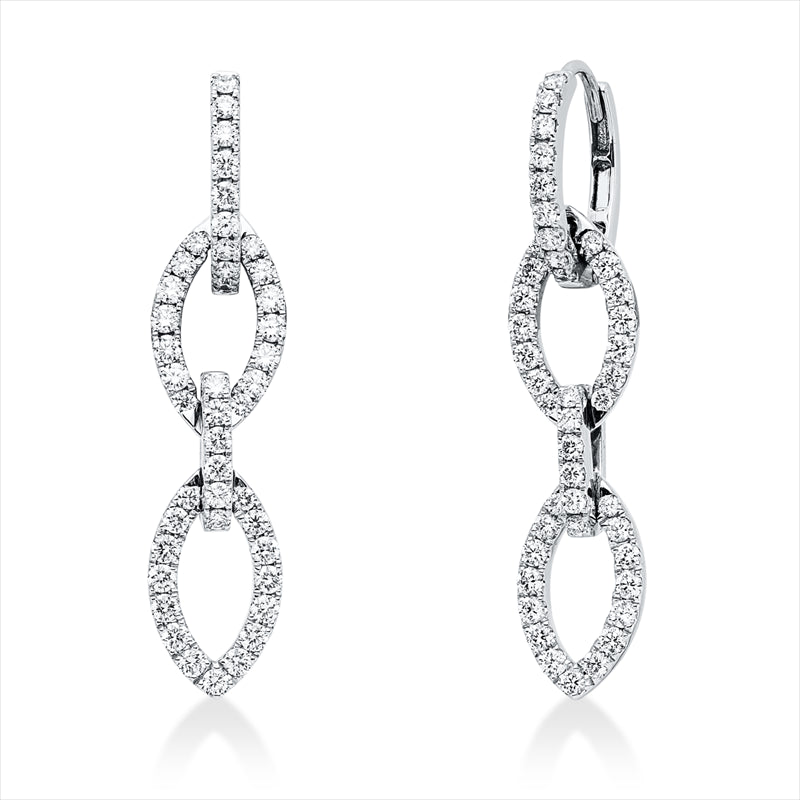 Ohrschmuck    aus 750/-18 Karat Weißgold mit 88 Diamanten 1