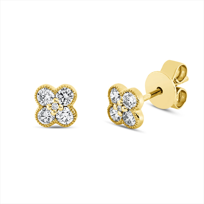 Ohrstecker    aus 750/-18 Karat Gelbgold mit 10 Diamanten 0