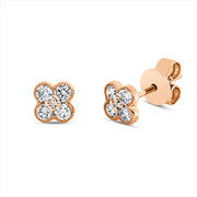 Ohrstecker    aus 750/-18 Karat Rotgold mit 10 Diamanten 0