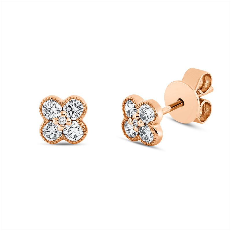 Ohrstecker    aus 750/-18 Karat Rotgold mit 10 Diamanten 0