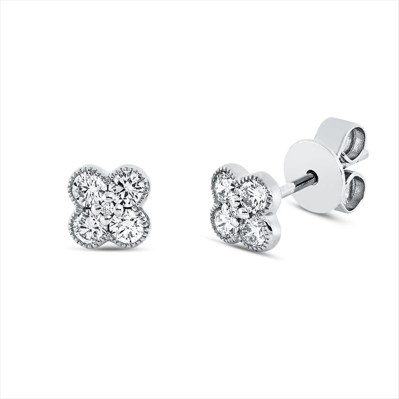 Ohrstecker    aus 750/-18 Karat Weißgold mit 10 Diamanten 0