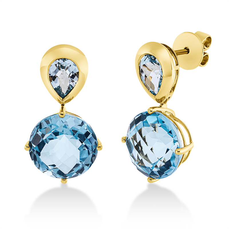 Ohrstecker mit Topas  aus 750/-18 Karat Gelbgold  
