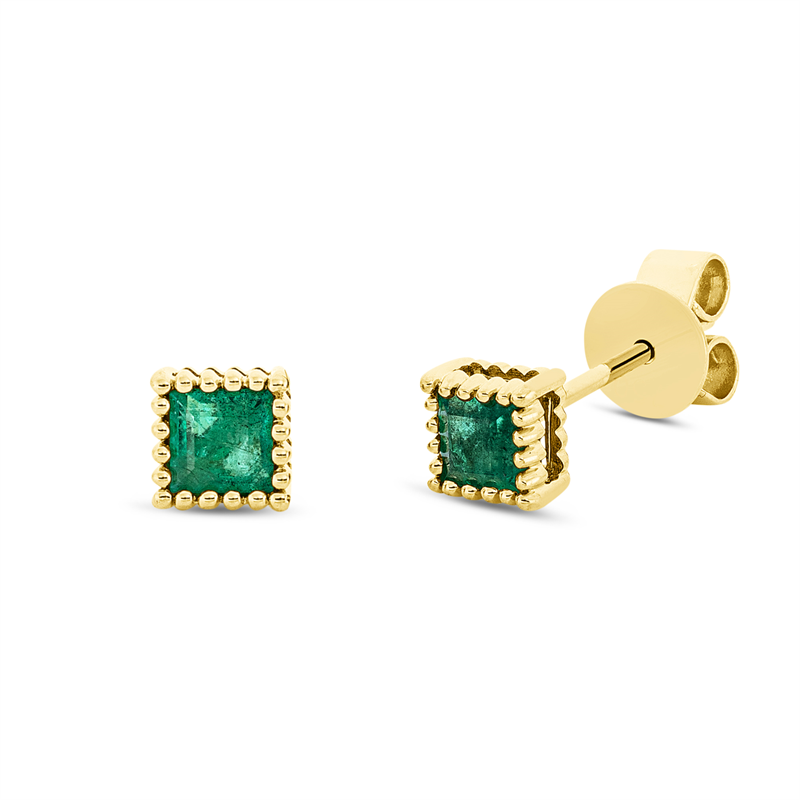 Ohrstecker mit Smaragd  aus 750/-18 Karat Gelbgold  