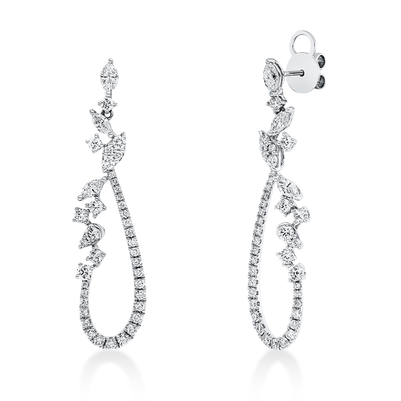 Ohrschmuck    aus 750/-18 Karat Weißgold mit 82 Diamanten 2