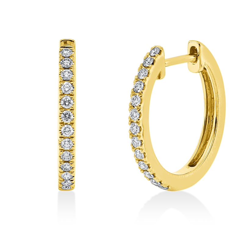 Creolen    aus 750/-18 Karat Gelbgold mit 26 Diamanten 0
