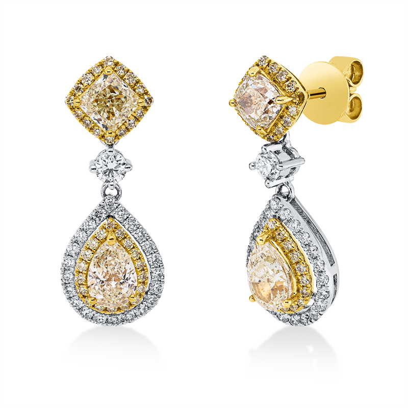 Ohrschmuck    aus 750/-18 Karat Gelbgold / Weißgold mit 118 Diamanten 2