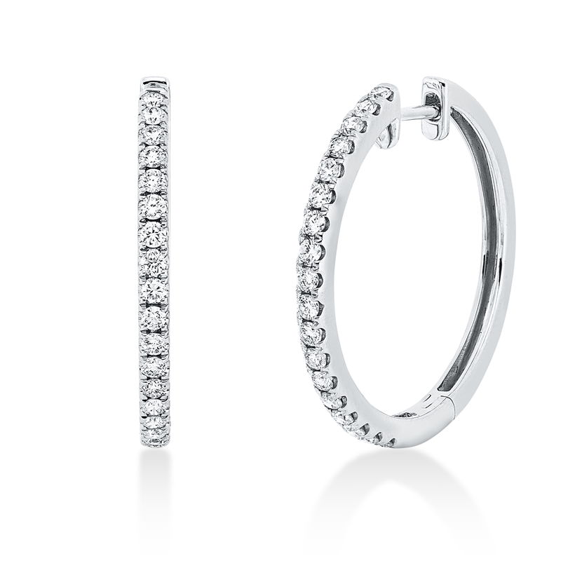 Creolen    aus 750/-18 Karat Weißgold mit 36 Diamanten 0