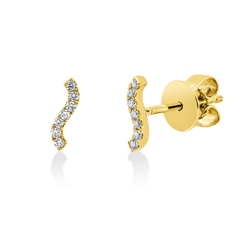 Ohrstecker    aus 750/-18 Karat Gelbgold mit 14 Diamanten 0