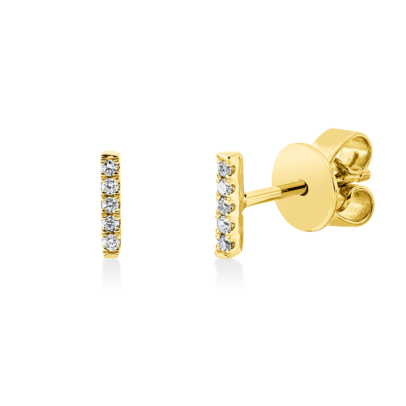 Ohrstecker    aus 750/-18 Karat Gelbgold mit 10 Diamanten 0