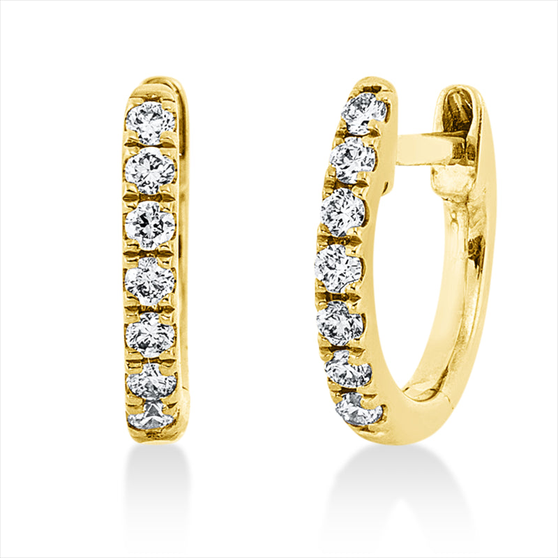 Creolen    aus 750/-18 Karat Gelbgold mit 14 Diamanten 0