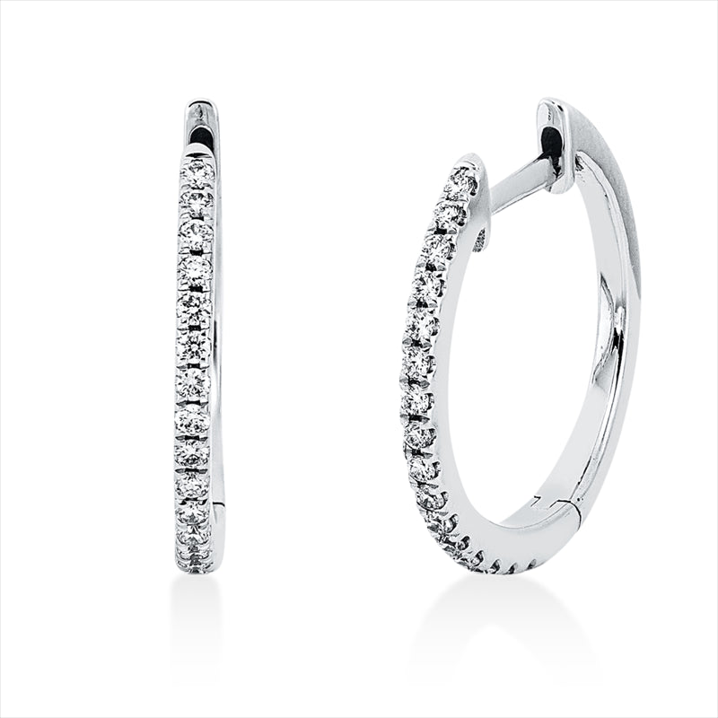 Creolen    aus 750/-18 Karat Weißgold mit 32 Diamanten 0