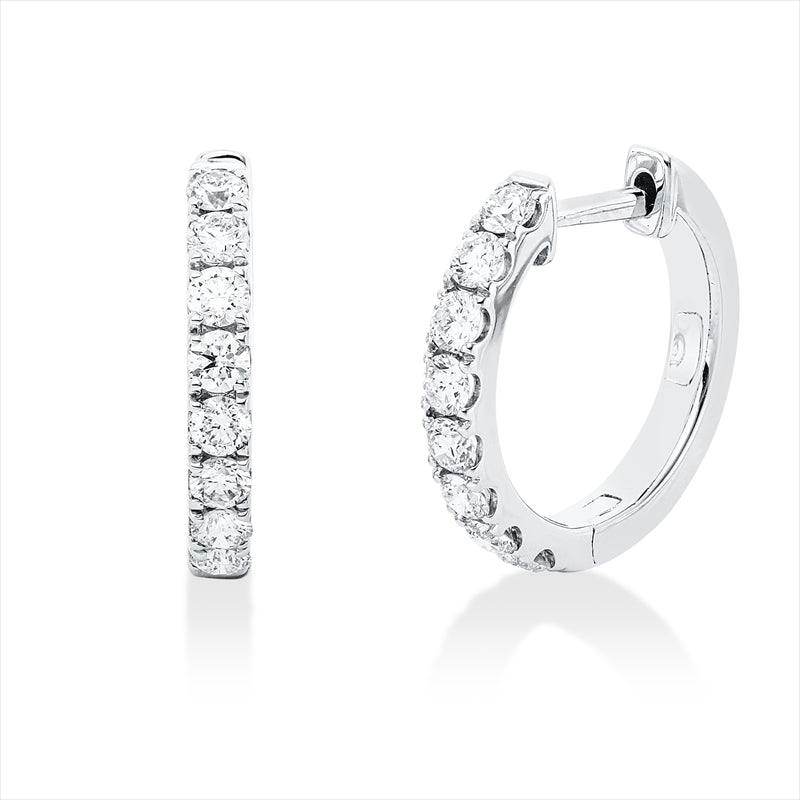 Creolen    aus 750/-18 Karat Weißgold mit 16 Diamanten 0