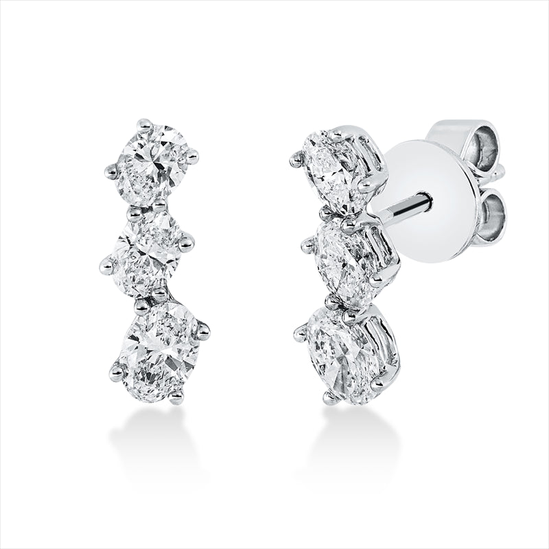 Ohrstecker    aus 750/-18 Karat Weißgold mit 6 Diamanten 0