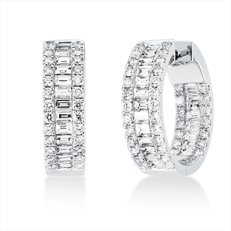 Creolen    aus 750/-18 Karat Weißgold mit 122 Diamanten 3