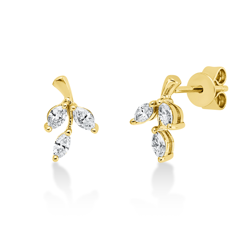 Ohrstecker    aus 750/-18 Karat Gelbgold mit 6 Diamanten 0