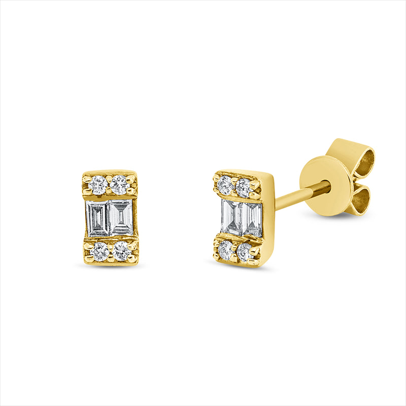 Ohrstecker    aus 750/-18 Karat Gelbgold mit 12 Diamanten 0